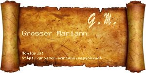 Grosser Mariann névjegykártya